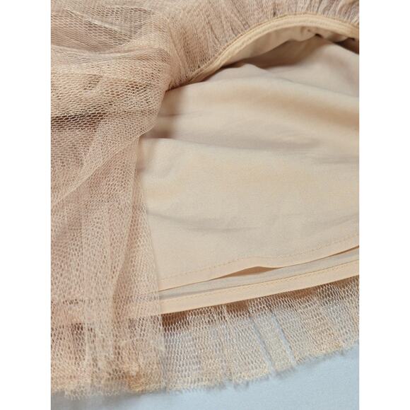 BCBGMAXAZRIA Pleated Skirt Nude Beige Textured A Line Mini Womens XS - Picture 8 of 11